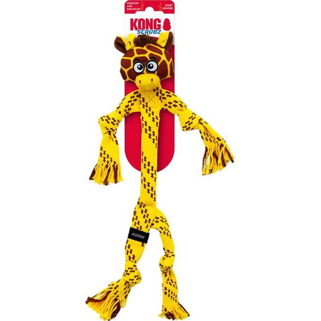 KONG Scrubz Safari Giraffe Dog Toy - Medium