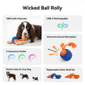 Cheerble Wicked Ball Rolly Automatic Fetch Dog Toy with Rope