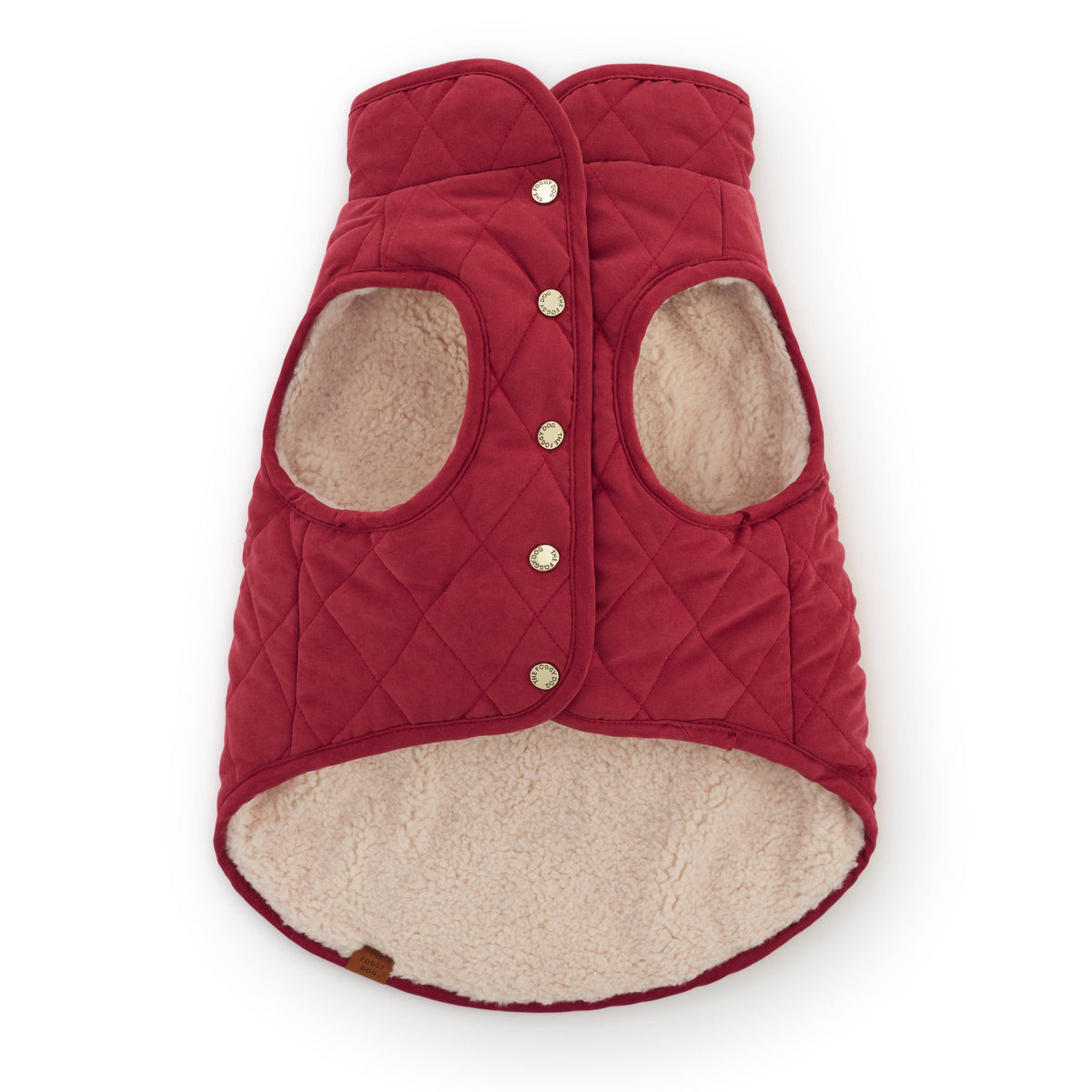 Currant Sherpa-Lined Reversible Dog Jacket