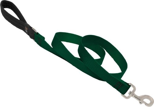 LupinePet Basic Solids Green Dog Leash - 1 in x 6 ft
