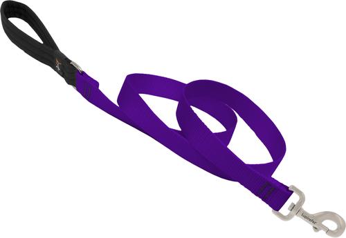 LupinePet Basic Solids Purple Dog Leash - 1 in x 6 ft