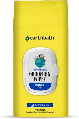 earthbath Hypoallergenic Grooming Wipes - Fragrance Free 100CT