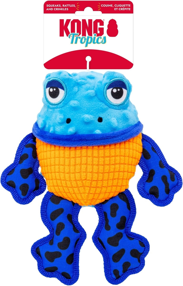 KONG Tropics Rattlez Frog Toy - Medium/Large