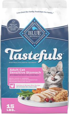 Blue Buffalo Tastefuls Sensitive Stomach Chicken & Brown Rice Adult Dry Cat Food - 15 lb