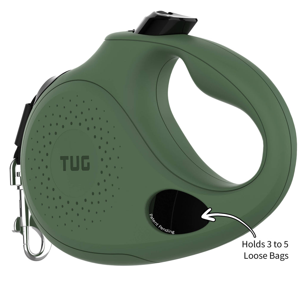 TUG Retractable Dog Leash with Integrated Dispenser