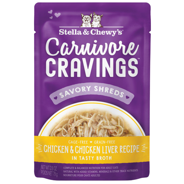 Stella & Chewy's Carnivore Cravings Chicken & Chicken Liver Shreds Wet Cat Food - 2.8 oz