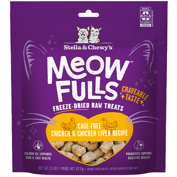 Stella & Chewy's Meowfulls Chicken & Chicken Liver Freeze-Dried Cat Treats - 1.5 oz