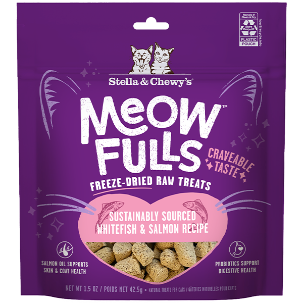 Stella & Chewy's Meowfulls Whitefish & Salmon Freeze-Dried Cat Treats - 1.5 oz