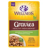 Wellness Healthy Indulgence Gravies Chicken & Turkey Wet Cat Food Pouch - 3 oz