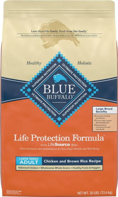 Blue Buffalo Life Protection Formula Large Breed Adult Chicken & Brown Rice Dry Dog Food - 30 lb
