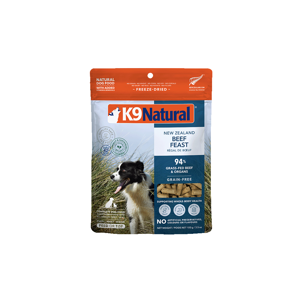K9 Natural Beef Feast Freeze-Dried Dog Food Topper 3.5OZ