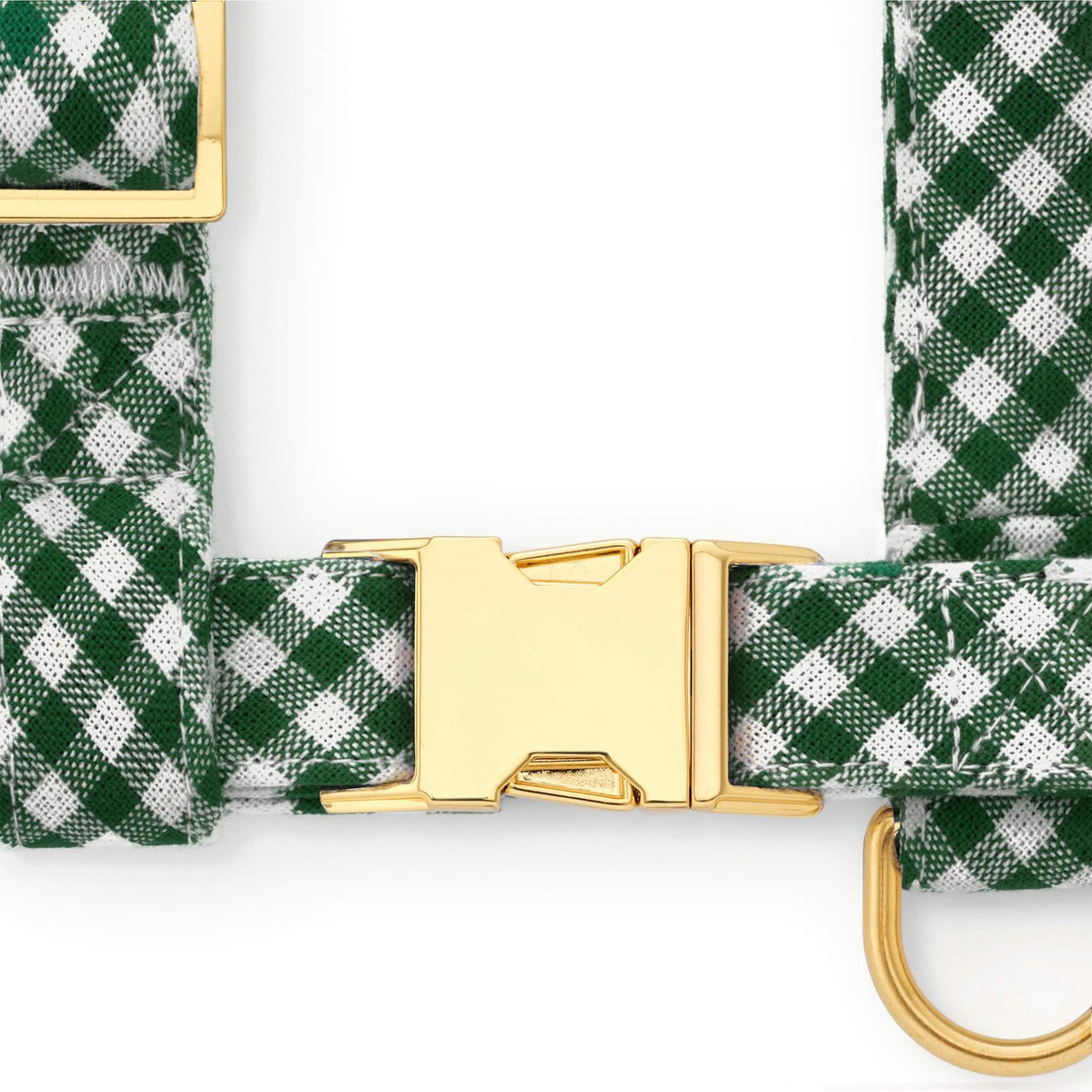 Evergreen Gingham Dog Harness