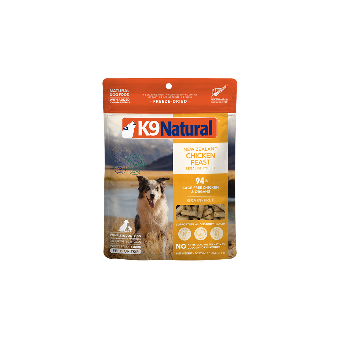 K9 Natural Chicken Feast Freeze-Dried Dog Food Topper 3.5OZ