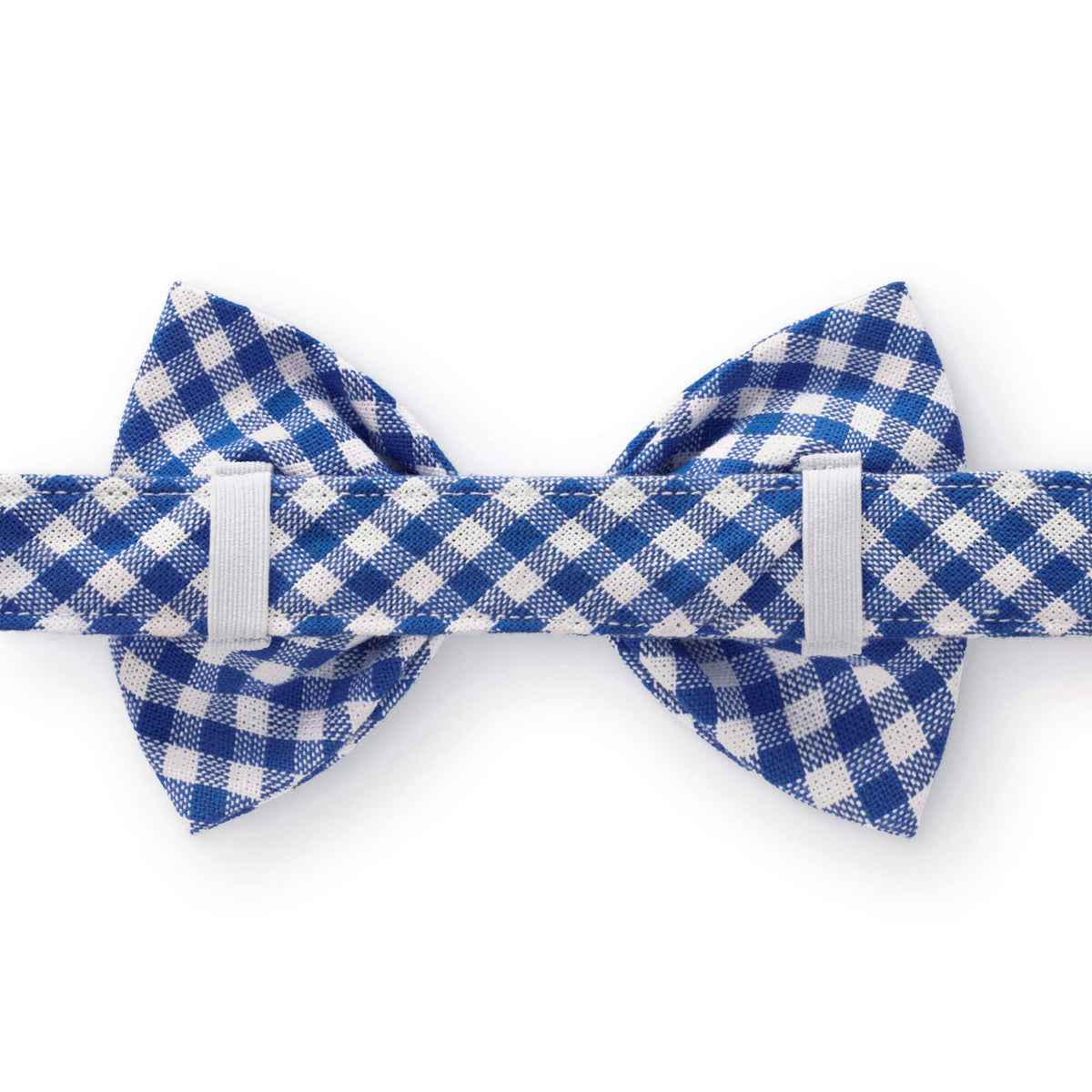 Lake Blue Gingham Dog Bow Tie