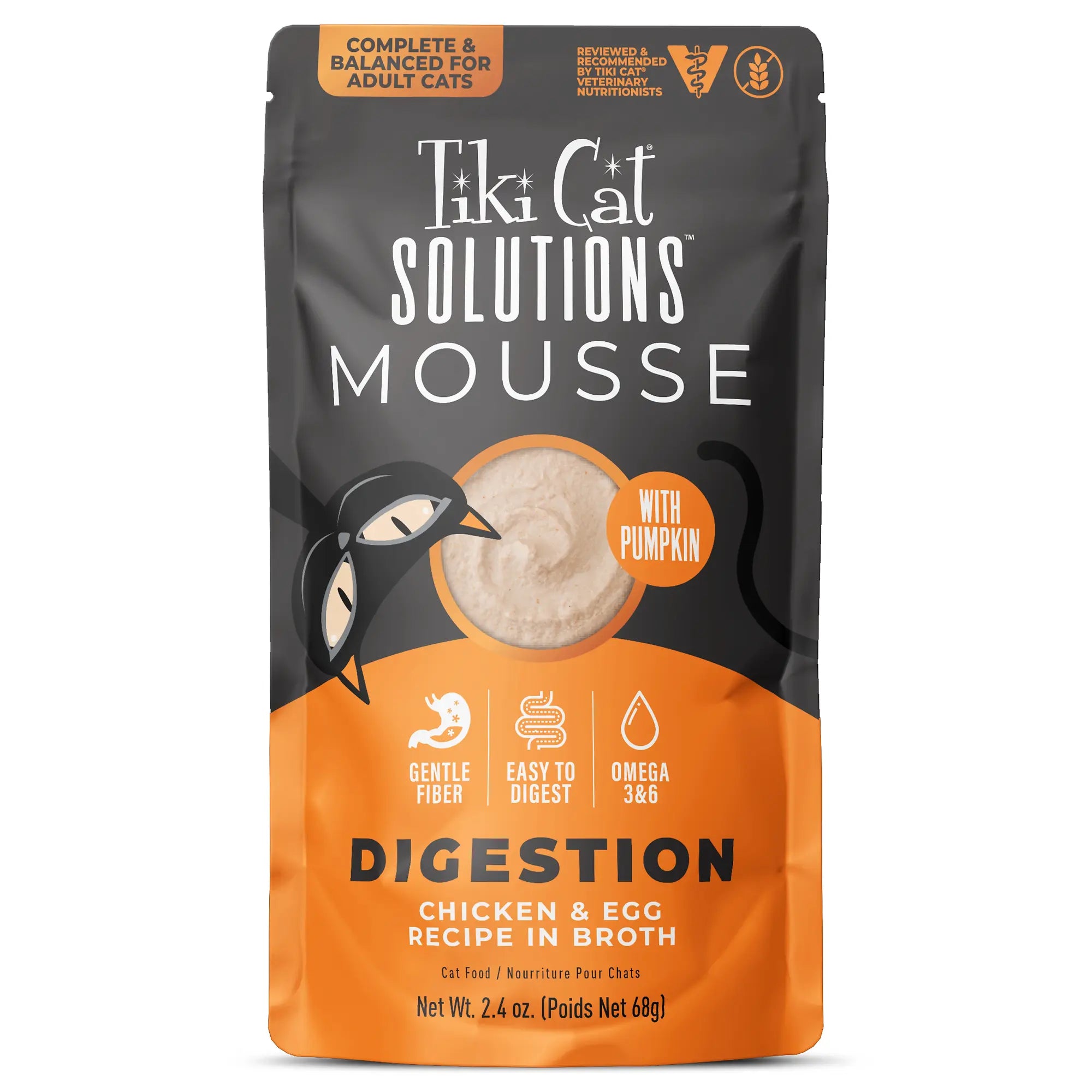 Tiki Cat Solutions Digestive Mousse Wet Cat Food - 2.4 oz