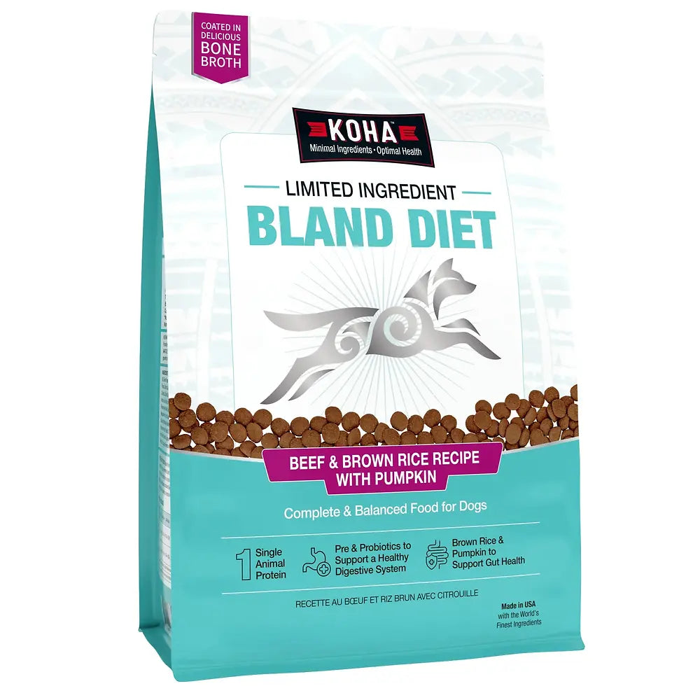 KOHA Limited Ingredient Bland Diet Beef & Brown Rice Recipe with Pumpkin Dry Dog Food - 20 lb