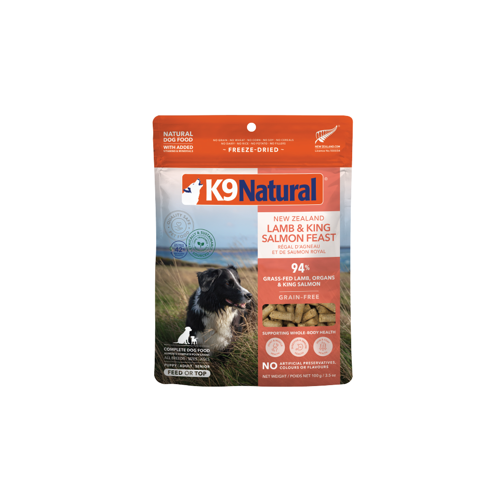 K9 Natural Lamb & King Salmon Feast Freeze-Dried Dog Food Topper 3.5OZ