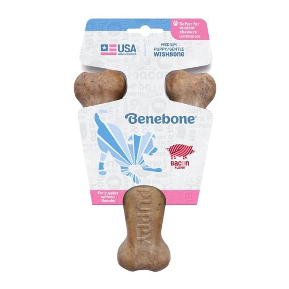 Benebone Puppy Wishbone Bacon Flavor Dog Chew - Medium