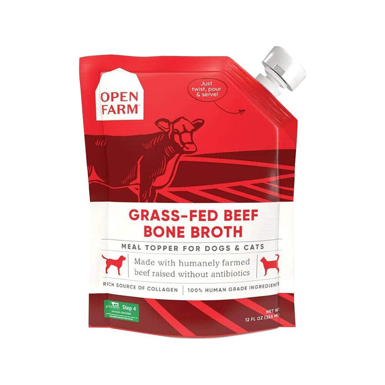 Open Farm Grass-Fed Beef Bone Broth for Dogs & Cats 12OZ