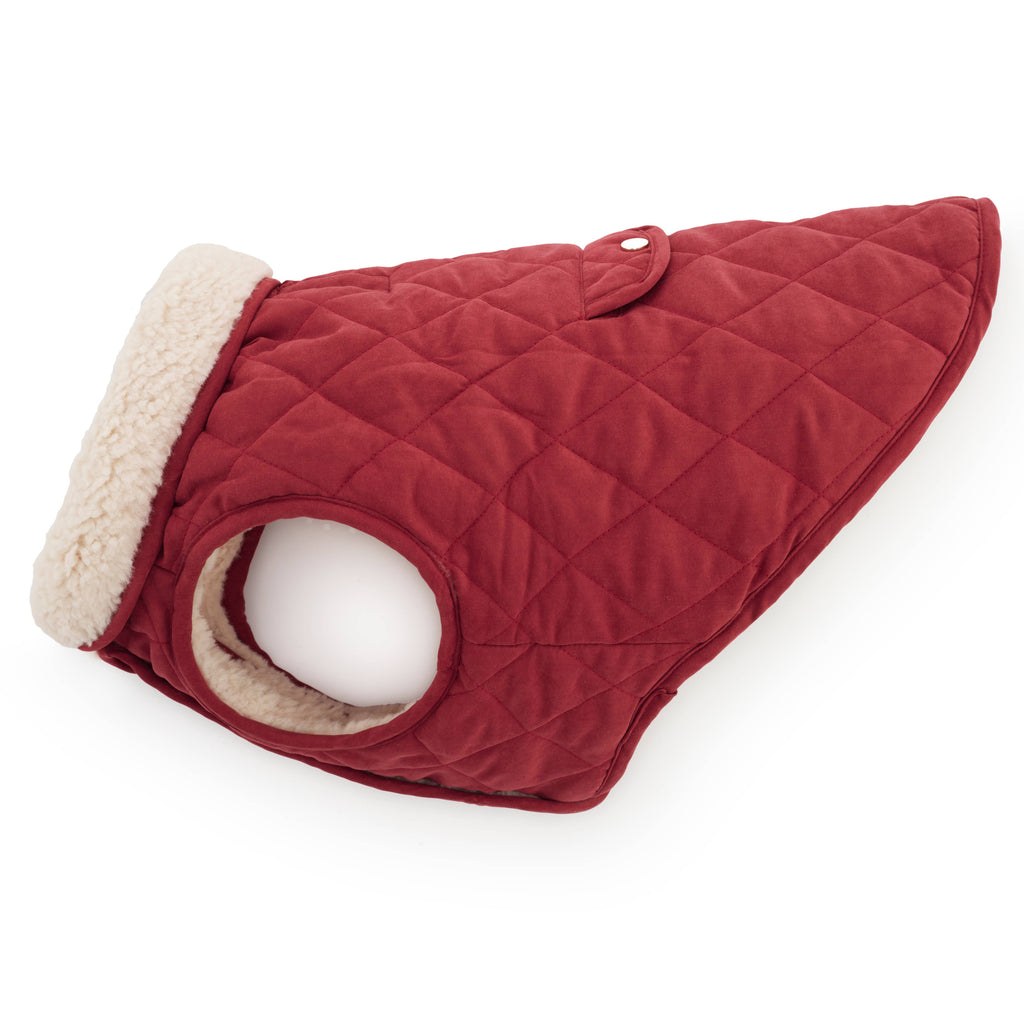 Currant Sherpa-Lined Reversible Dog Jacket