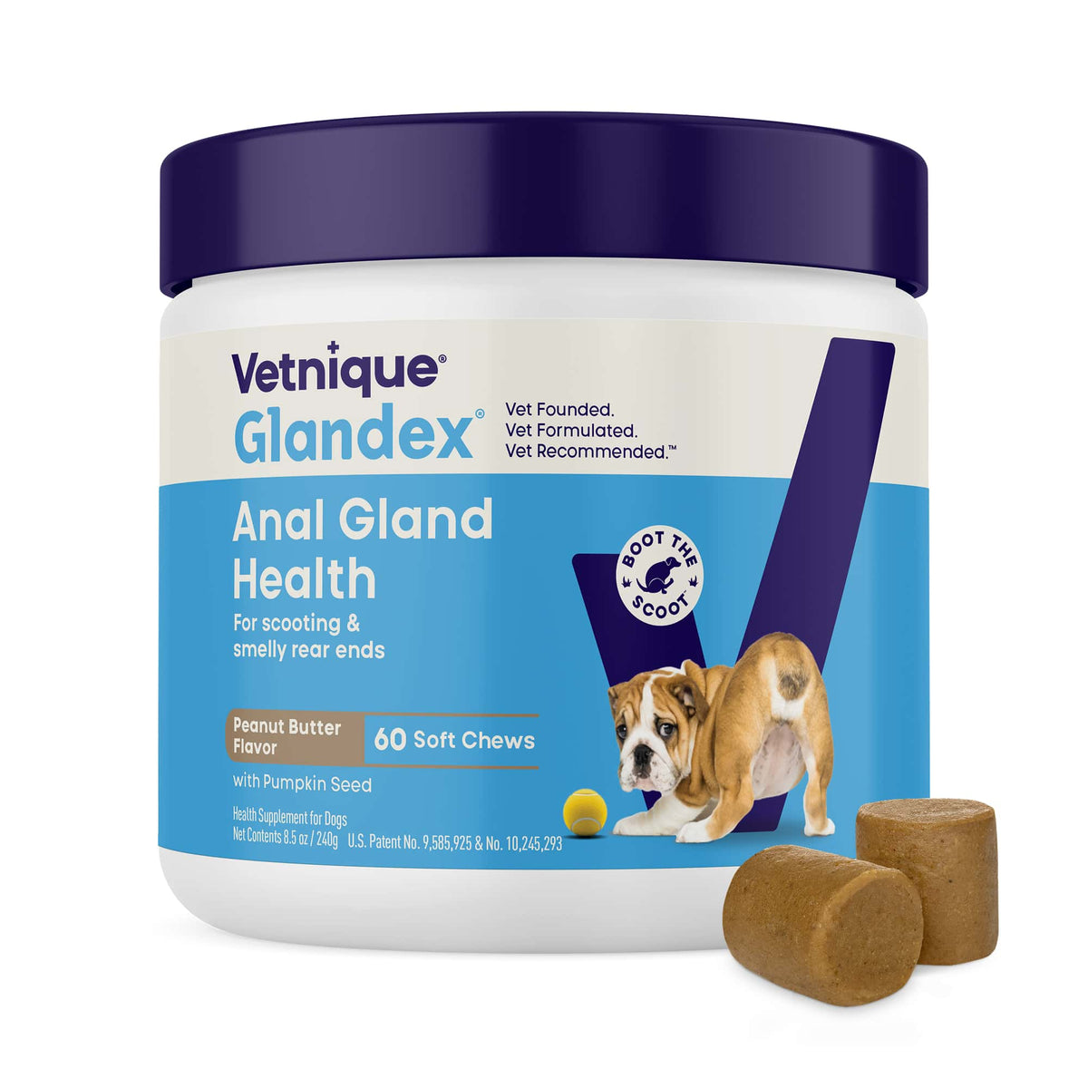 Glandex Anal Gland Support Soft Chews Peanut Butter 60ct