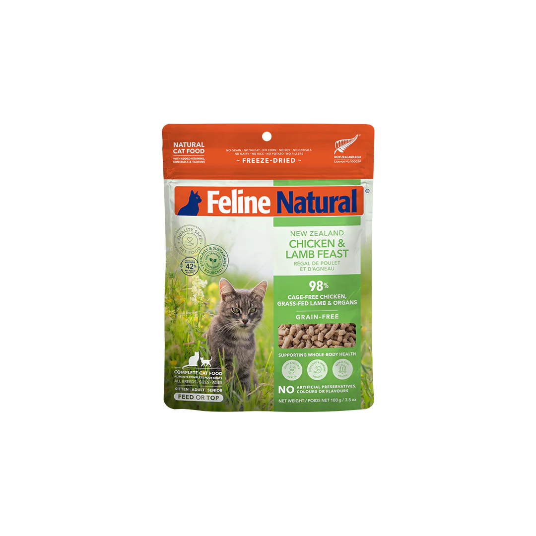 Feline Natural Chicken & Lamb Feast Freeze-Dried Cat Food 3.5OZ