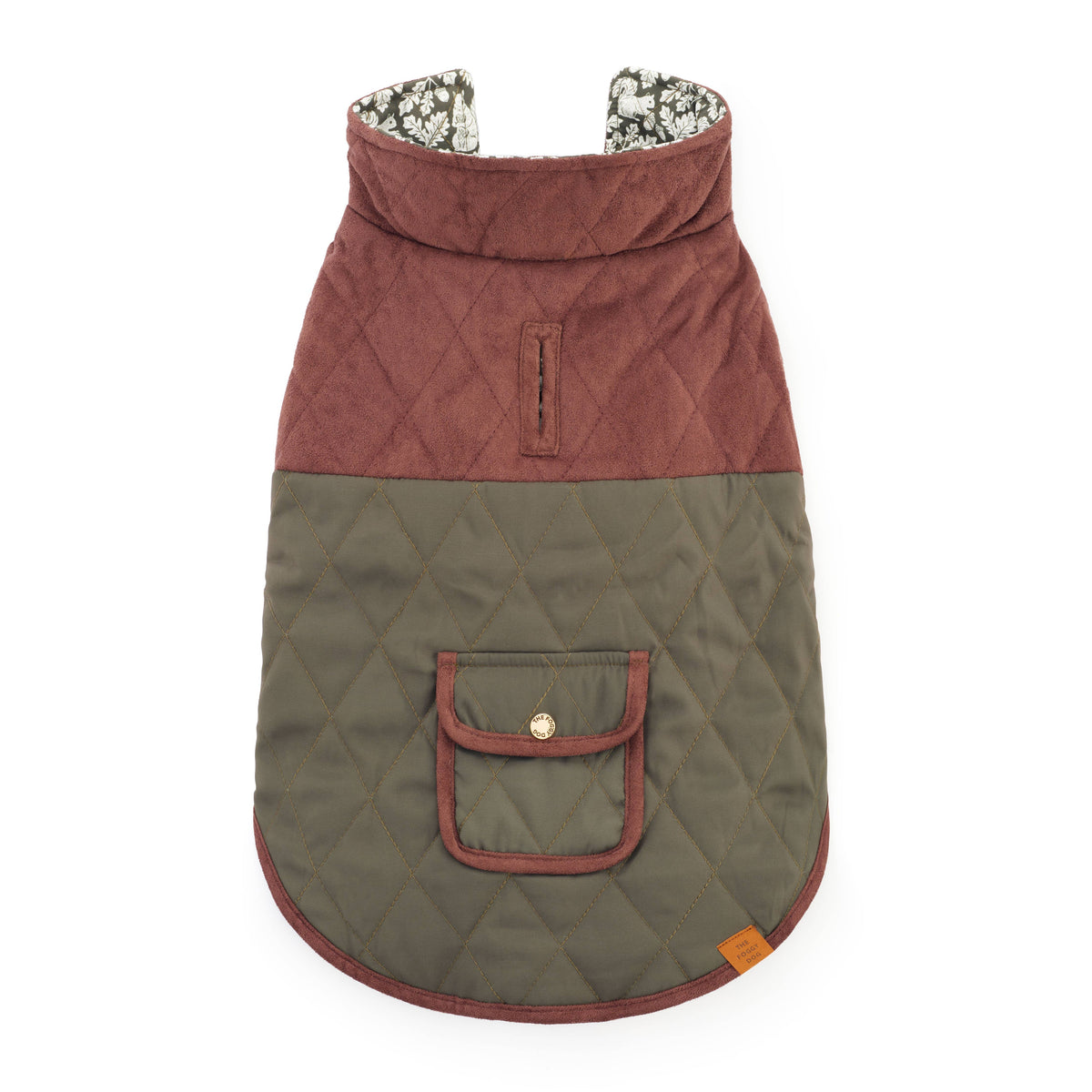 Olive Reversible Dog Jacket