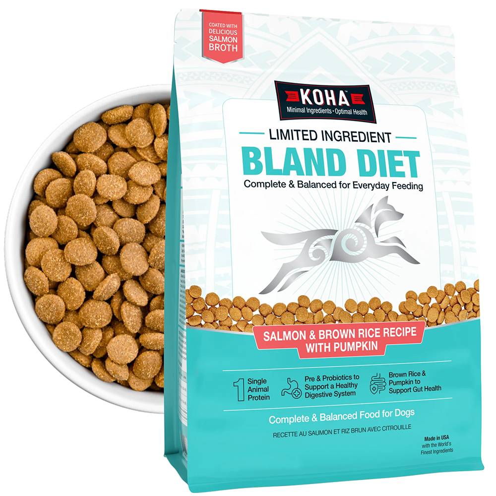 KOHA Limited Ingredient Bland Diet Salmon & Brown Rice Recipe with Pumpkin Dry Dog Food - 20 lb