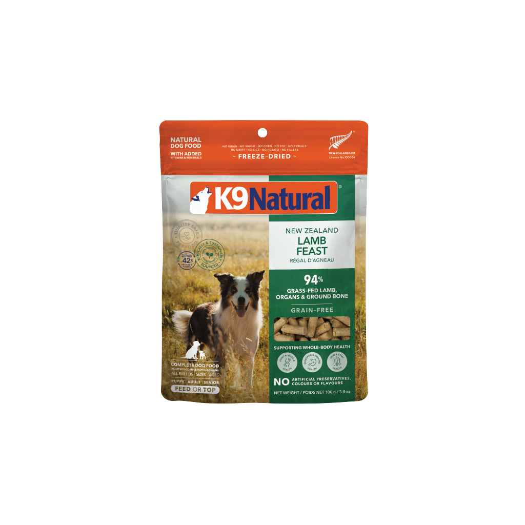 K9 Natural Lamb Feast Freeze-Dried Dog Food Topper 3.5OZ