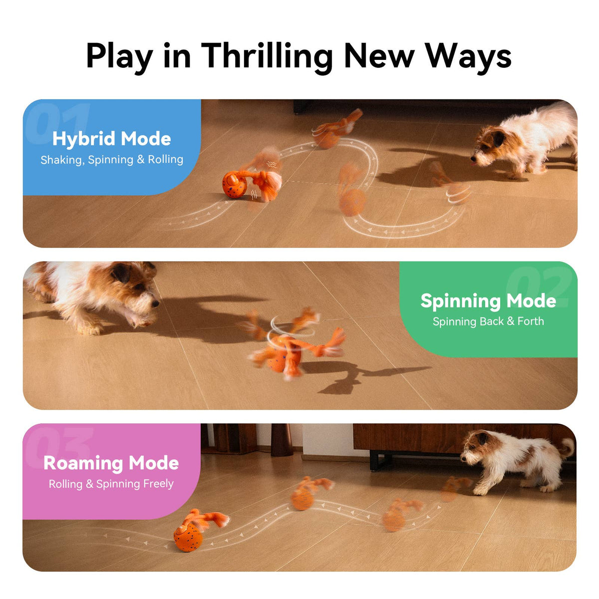 Cheerble Wicked Ball Rolly Automatic Fetch Dog Toy with Rope