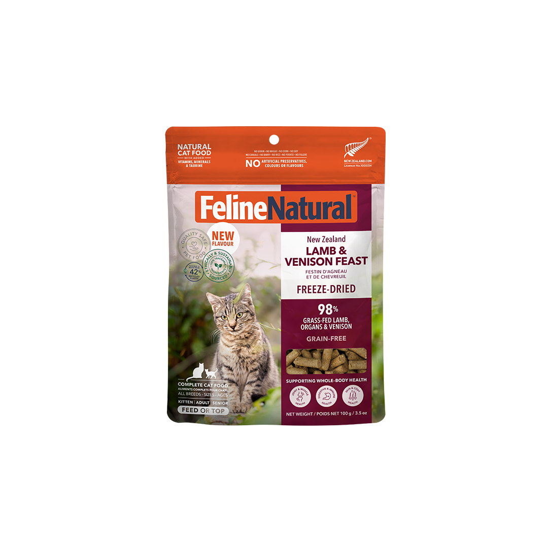 Feline Natural Lamb & Venison Feast Freeze-Dried Cat Food 3.5OZ