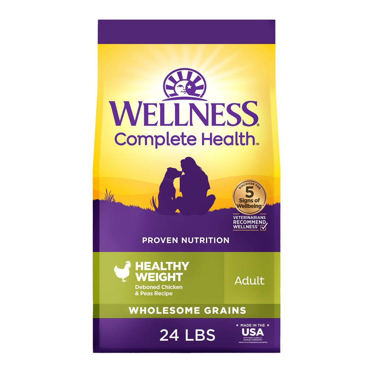 Wellness Complete Health Healthy Weight Chicken & Peas Dry Dog Food - 24 lb