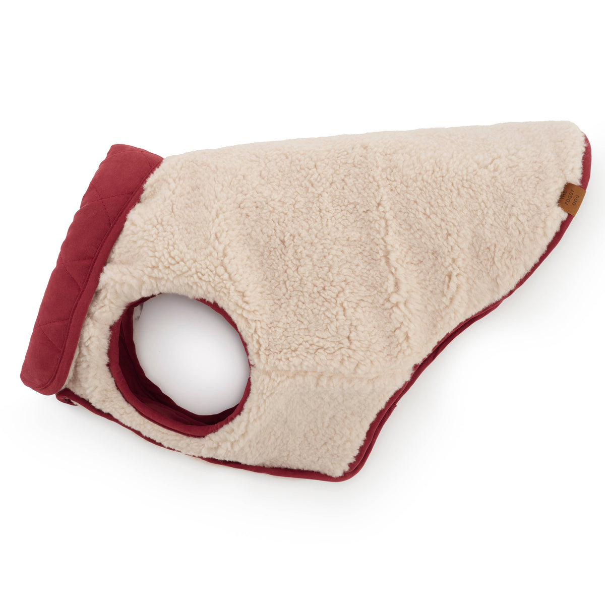 Currant Sherpa-Lined Reversible Dog Jacket