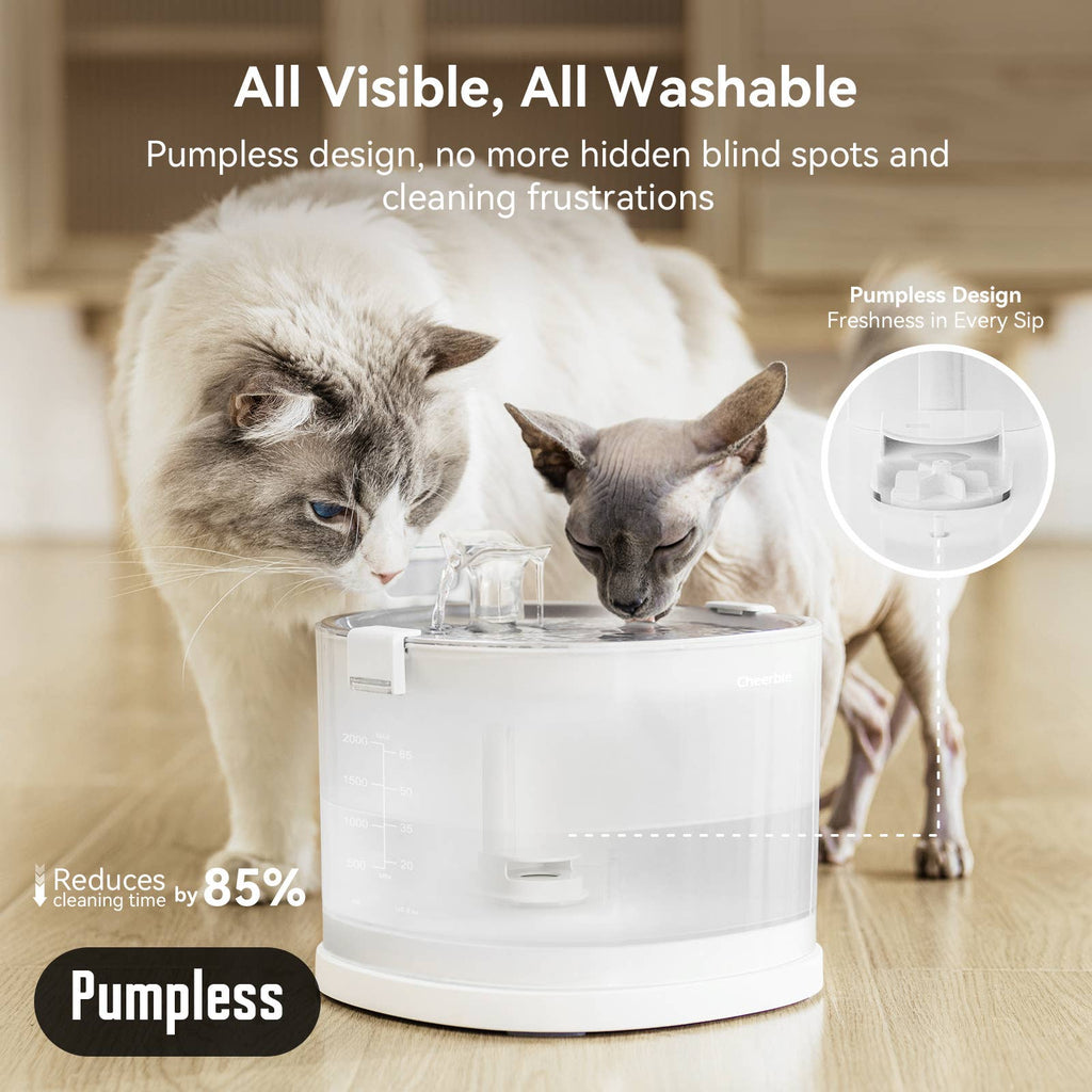 Cheerble Elfin E1+ 2 L Stainless Steel Pet Water Fountain