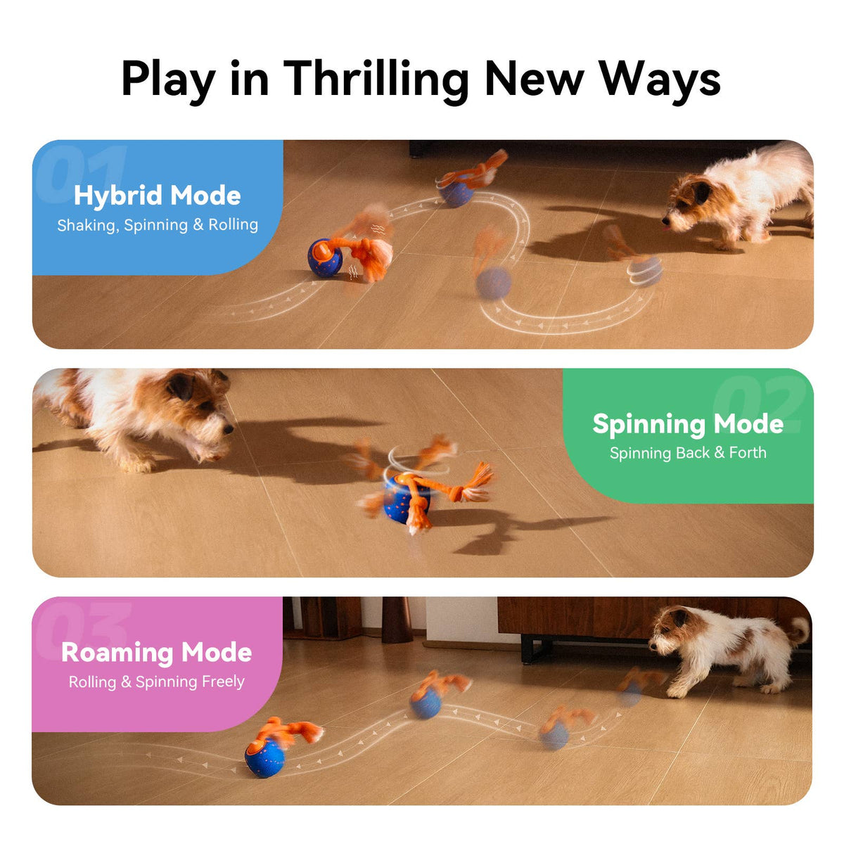 Cheerble Wicked Ball Rolly Automatic Fetch Dog Toy with Rope