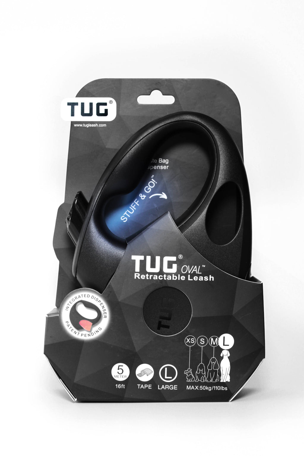 TUG Retractable Dog Leash with Integrated Dispenser