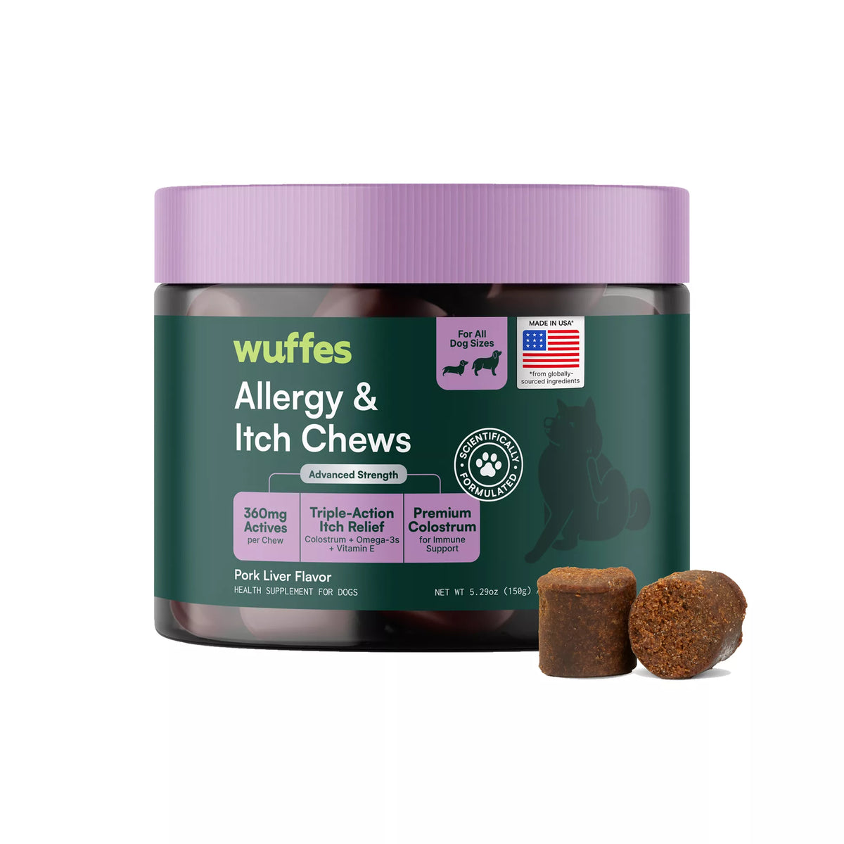 Wuffes Allergy & Itch Chews for Dogs 50CT