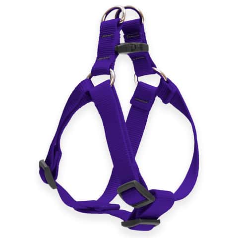 LupinePet Basic Solids Purple Step-In Dog Harness - 3/4 in x 15-21 in