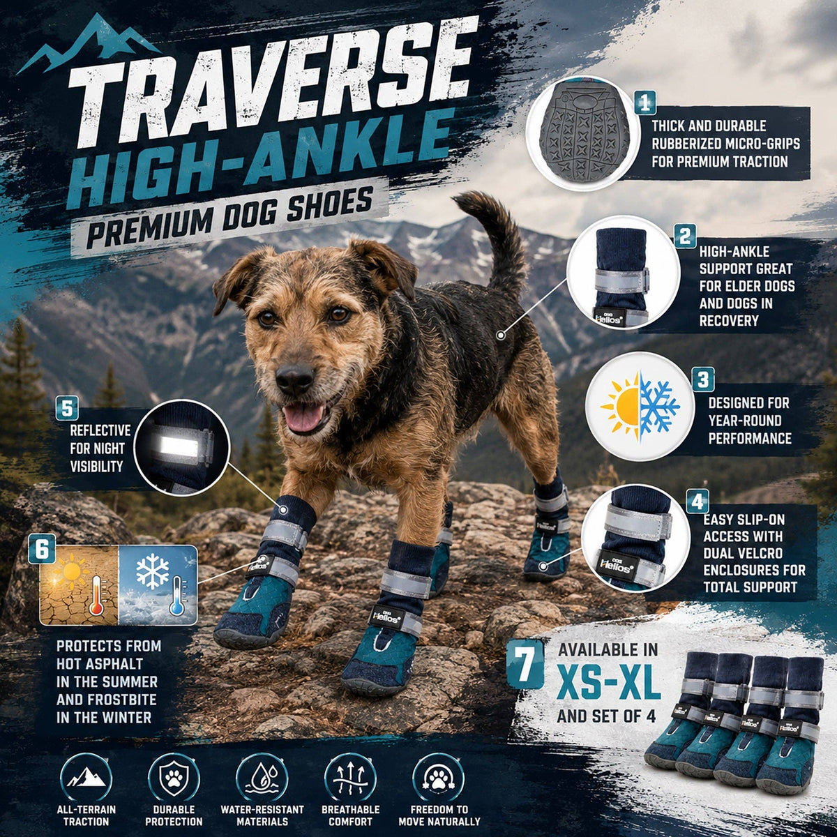 Dog Helios 'Traverse' Premium Grip High-Ankle Outdoor Dog