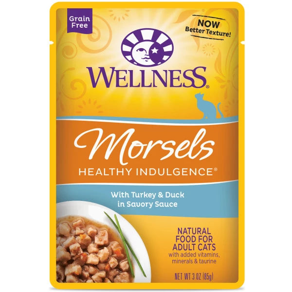 Wellness Complete Health Healthy Indulgence Morsels with Turkey & Duck in Savory Sauce Wet Cat Food - 3 oz