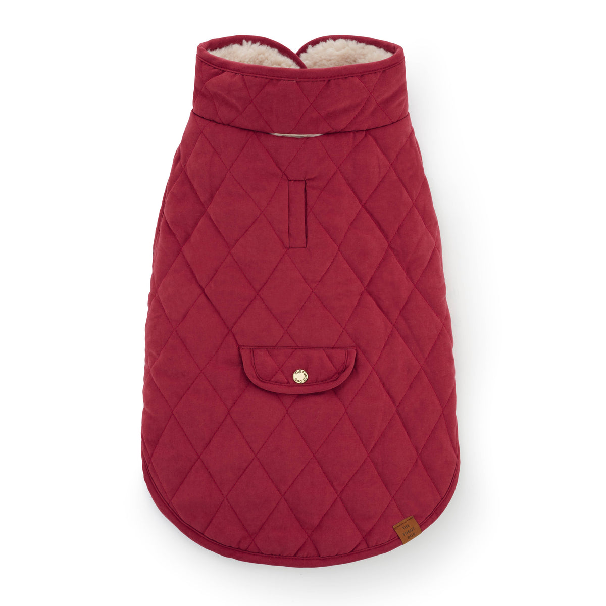 Currant Sherpa-Lined Reversible Dog Jacket
