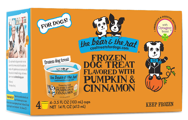 The Bear & The Rat Pumpkin & Cinnamon Frozen Yogurt Dog Treats - 3.5FL OZ, 4-Pack