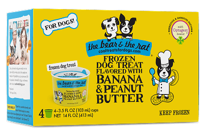 The Bear & The Rat Banana & Peanut Butter Frozen Yogurt Dog Treats - 3.5FL OZ, 4-Pack