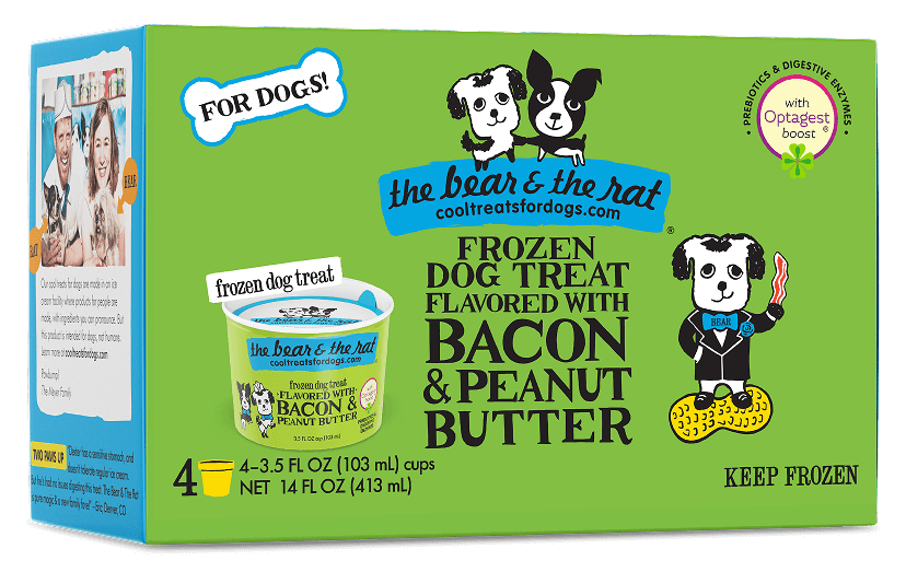 The Bear & The Rat Bacon & Peanut Butter Frozen Yogurt Dog Treats - 3.5FL OZ, 4-Pack
