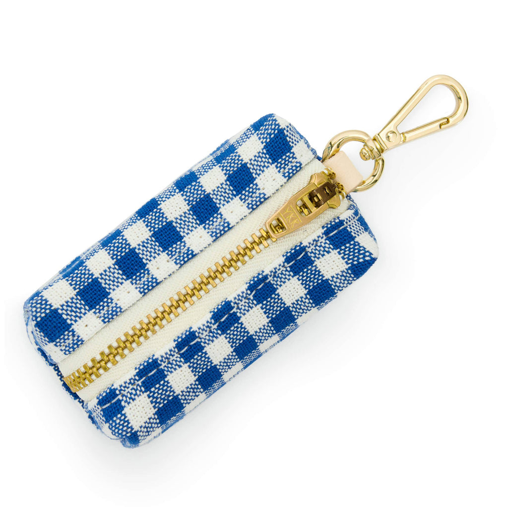 Lake Blue Gingham Waste Bag Holder