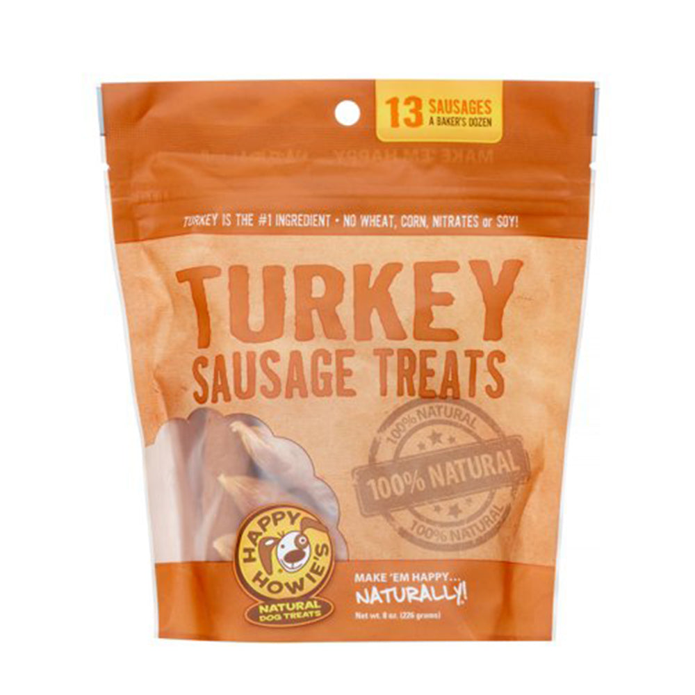 Happy Howie's Dog Turkey Sausage BKRDZ 4" 10OZ