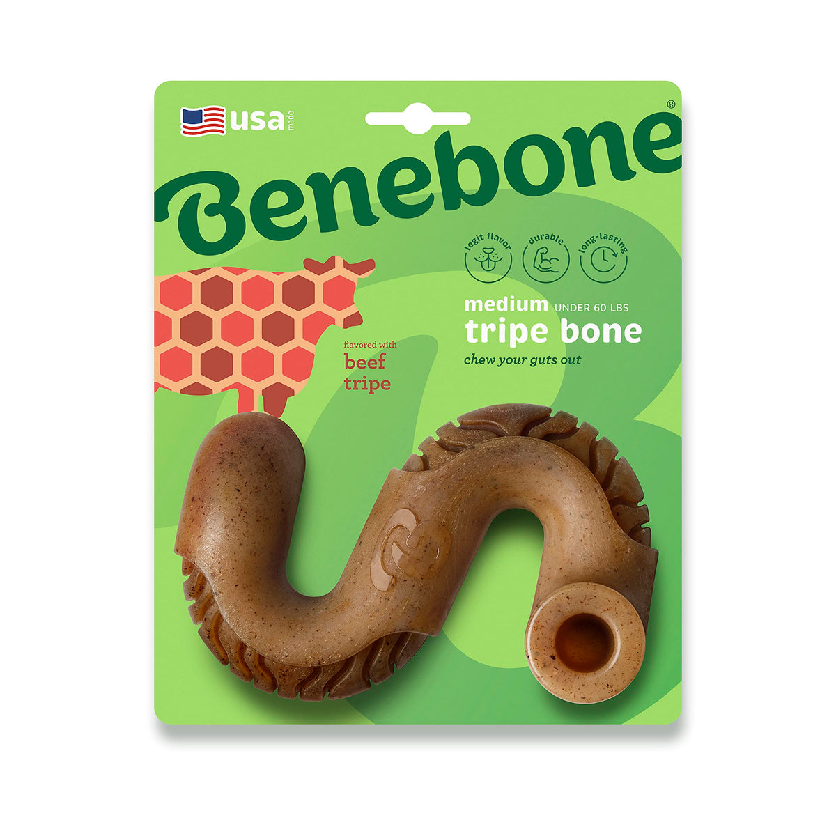 Benebone Tripe Bone Beef Tripe Flavor Dog Chew - Medium