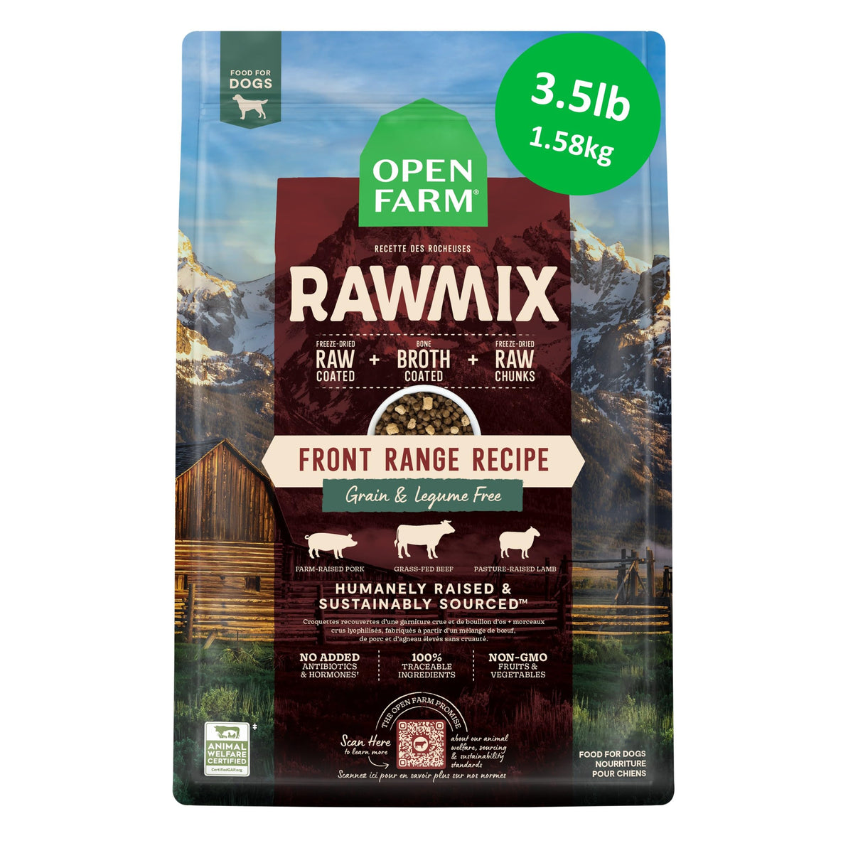 Open Farm Dog RawMix Grain-Free Front Range Recipe 3.5LB