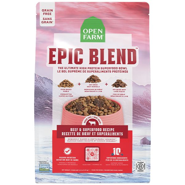 Open Farm Epic Blend Grain-Free Beef & Superfood Dry Dog Food - 18 lb