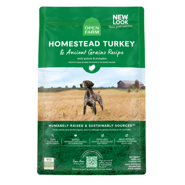 Open Farm Homestead Turkey & Ancient Grains Dry Dog Food - 22 lb